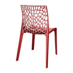 Chair Hush stackable burgundy red PP 41x53x80.5cm - Image 2