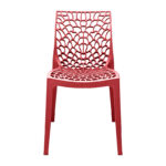 Chair Hush stackable burgundy red PP 41x53x80.5cm - Image 4