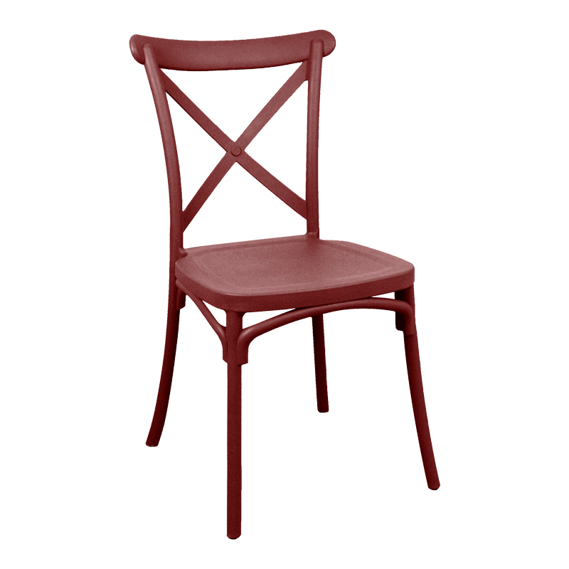 326-000080 Chair Crossie stackable burgundy red PP 41x46x84εκ - Слика 1