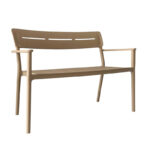 Two-seater bench Cadrin cappuccino PP 117x60x83cm