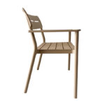 Two-seater bench Cadrin cappuccino PP 117x60x83cm - Image 3