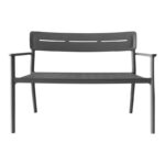 Two-seater bench Cadrin anthracite PP 117x60x83cm - Слика 4