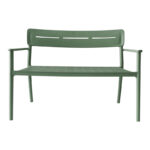 Two-seater bench Cadrin dark green PP 117x60x83cm - Image 4