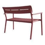 Two-seater bench Cadrin burgundy red PP 117x60x83cm - Image 2