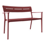 Two-seater bench Cadrin burgundy red PP 117x60x83cm