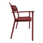 Two-seater bench Cadrin burgundy red PP 117x60x83cm - Image 3