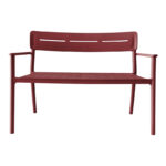 Two-seater bench Cadrin burgundy red PP 117x60x83cm - Image 4