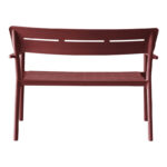 Two-seater bench Cadrin burgundy red PP 117x60x83cm - Image 5
