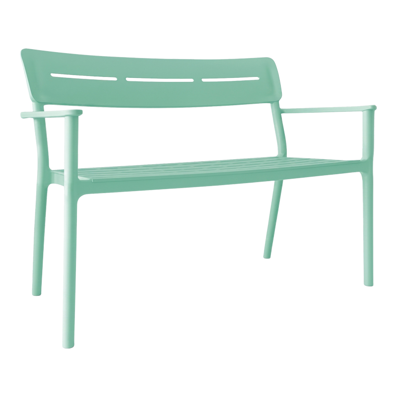 326-000096 Two-seater bench Cadrin mint PP 117x60x83cm - Image 1