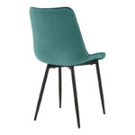 Chair Berne petrol velvet with black metal leg 53x57x87cm - Image 2