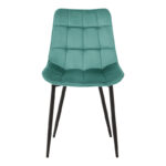 Chair Berne petrol velvet with black metal leg 53x57x87cm - Image 4
