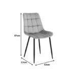 Chair Berne petrol velvet with black metal leg 53x57x87cm - Image 5