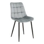 Chair Berne grey velvet with black metal leg 53x57x87cm
