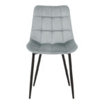 Chair Berne grey velvet with black metal leg 53x57x87cm - Слика 4