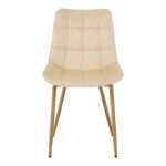 Chair Berne cream velvet with natural color metal leg 53x57x87cm - Image 4