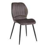 Chair Jelour dark grey velvet with black metal leg 55x54,5x84,5cm