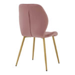 Chair Jelour dusty rose velvet with natural color metal leg 55x54,5x84,5cm - Image 2
