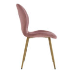 Chair Jelour dusty rose velvet with natural color metal leg 55x54,5x84,5cm - Image 3