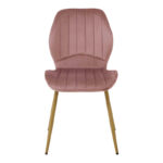 Chair Jelour dusty rose velvet with natural color metal leg 55x54,5x84,5cm - Image 4