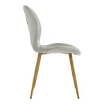 Chair Jelour grey velvet with natural color metal leg 55x54,5x84,5cm - Image 3