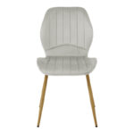 Chair Jelour grey velvet with natural color metal leg 55x54,5x84,5cm - Image 4