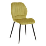 Chair Jelour yellow velvet with black metal leg 55x54,5x84,5cm