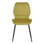 Chair Jelour yellow velvet with black metal leg 55x54,5x84,5cm - Слика 4