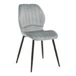 Chair Jelour grey velvet with black metal leg 55x54,5x84,5cm
