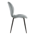 Chair Jelour grey velvet with black metal leg 55x54,5x84,5cm - Image 3