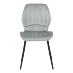 Chair Jelour grey velvet with black metal leg 55x54,5x84,5cm - Image 4