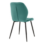 Chair Jelour petrol velvet with black metal leg 55x54,5x84,5cm - Image 2