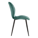 Chair Jelour petrol velvet with black metal leg 55x54,5x84,5cm - Image 3