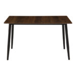 Table Loza walnut MDF with black metal leg 120x70x73cm - Image 2