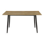 Table Loza sonoma MDF with black metal leg 140x80x73cm - Image 2