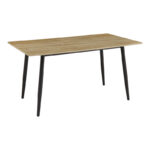 Table Loza sonoma MDF with black metal leg 140x80x73cm