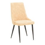 Chair Trenda beige fabric with black metal leg 59x44x90cm