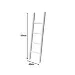 Morjeve ladder white wash color teak wood 45x6x150cm - Image 4