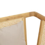 Armchair Jenta teak wood with rattan in natural color and beige cushions 72x67x92cm - Image 6