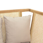 3-seater sofa Jenta teak wood with rattan in natural color and beige cushions 203x67x92cm - Image 5