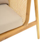 3-seater sofa Jenta teak wood with rattan in natural color and beige cushions 203x67x92cm - Image 6