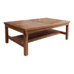 Coffee table Louf walnut color teak wood 120x70x40cm - Image 2