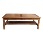 Coffee table Louf walnut color teak wood 120x70x40cm - Image 3