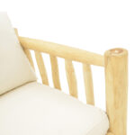 2-seater sofa Guada teak wood in natural color and white cushions 135x80x71cm - Image 5
