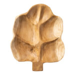 Deco plate Feya teak wood in natural color 18x30x5cm - Image 2