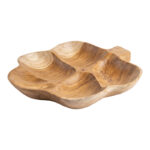 Deco plate Feya teak wood in natural color 18x30x5cm