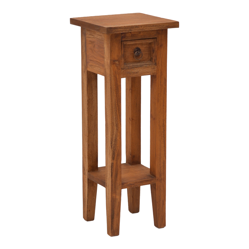 336-000047 Side table Orkney mindi wood in natural color 25x25x67cm - Image 1