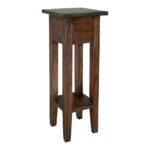 Side table Orkney mindi wood in walnut color 25x25x67cm - Image 2