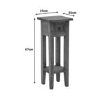 Side table Orkney mindi wood in walnut color 25x25x67cm - Image 4