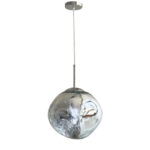 Ceiling lamp Henfa silver metal with glass D26x26cm
