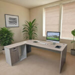 Professional work reversible corner desk Armadi sonoma-white 140x150x75cm